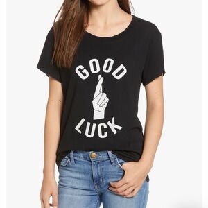 Current-Elliot black “Good Luck” tee